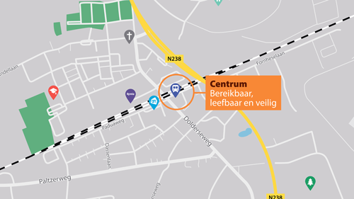 plattegrond locatie Nieuwe verbindingen Centrum